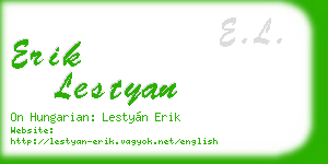 erik lestyan business card